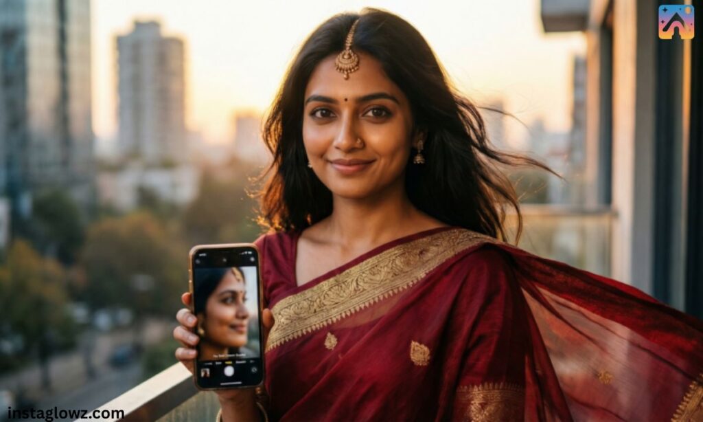 One Word Comment on Girl Pic in Saree for Instagram